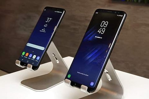 Samsung Galaxy S8, left, and Galaxy S8 Plus mobile phones are displayed in New York. (File Photo | AP)