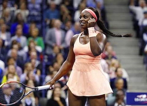 Sloane Stephens, of the United States, reacts after scoring a point against Venus Williams, of the United States, during the semifinals of the U.S. Open tennis tournament. | AP