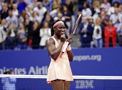 Sloane Stephens, of the United States, reacts after defeating Venus Williams, of the United States, during the semifinals of the U.S. Open tennis tournament. | AP