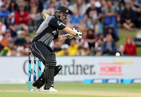 New Zealand's Colin Munro bats during the second Twenty20 international cricket match between New Zealand and the West Indies at the Bay Oval in Mount Maunganui on January 1, 2018. | AFP