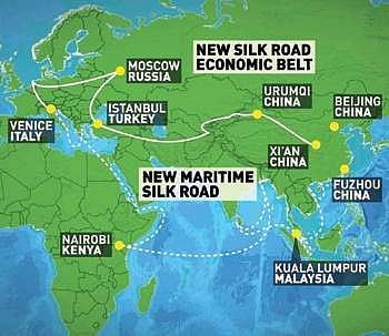 China's Silk Road Economic Belt and Maritime Silk Road.