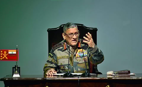 Army chief General Bipin Rawat during a press conference in New Delhi on Friday. | PTI