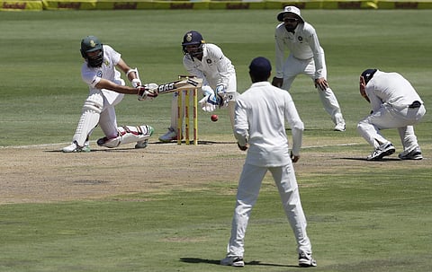South Africa's Hashim Amla plays a shot against India | AP
