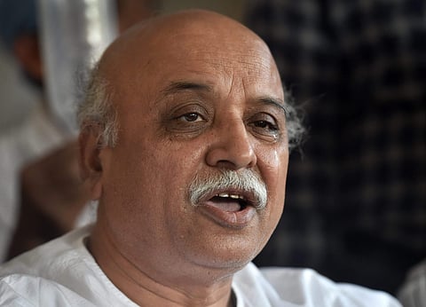 VHP international working president Pravin Togadia during a press conference at Chandramani Hospital in Ahmedabad on Tuesday. | PTI