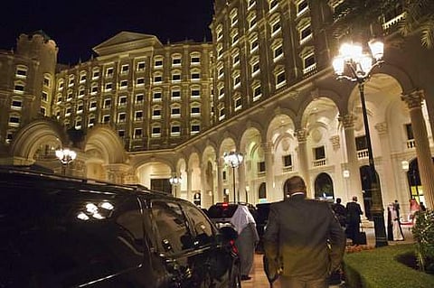In this Jan. 23, 2016 file photo, the motorcade carrying then U.S. Secretary of State John Kerry arrives at the Ritz Carlton Hotel in Riyadh, Saudi Arabia | AP