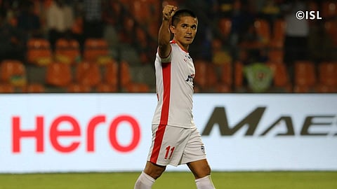 Prior to Chhetri’s goal, the two teams muffed quite a few chances to score. (Photo | ISL website)