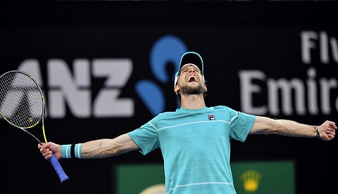 Italy's Andreas Seppi celebrates after defeating Croatia's Ivo Karlovic | AP