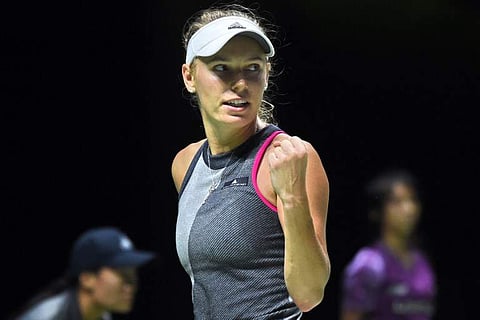 Caroline Wozniacki of Denmark . | AFP