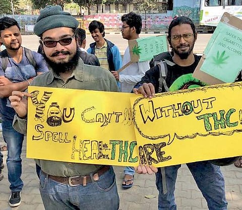 Members of GLM at a protest near Majestic