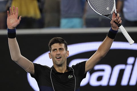 Serbia's Novak Djokovic celebrates after defeating Spain's Albert Ramos-Vinolas | AP