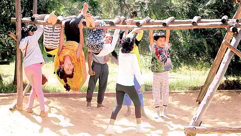 Students at a school run by parents and experts in NGF Colony Nagesh Polali