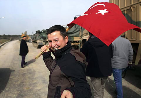 Turkish forces near the Syrian border town of Sugedigi | AP