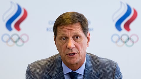 Russian Olympic Committee President Alexander Zhukov speaks during a meeting in Moscow, Russia. (AP)