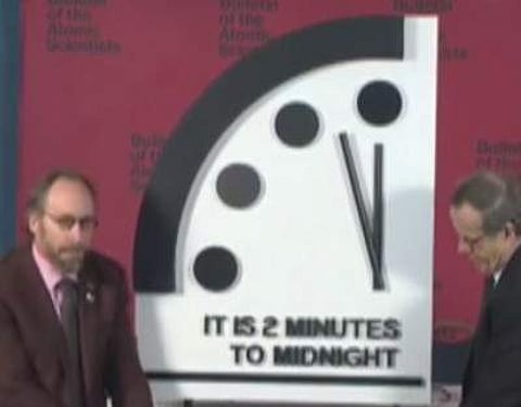 The Doomsday clock is now two minutes to midnight. (Photo | YouTube)