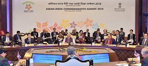 Prime Minister Narendra Modi delivering his opening remarks at the ASEAN India Commemorative Summit in New Delhi on Thursday. | PTI