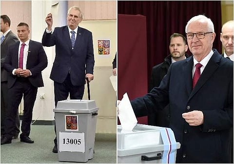 Milos Zeman (L) and Jiri Drahos (R) | AP Photos