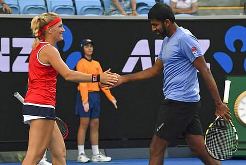 Hungary's Timea Babos and India's Rohan Bopanna | AP
