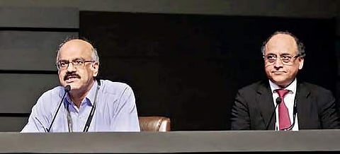 Dr D Nageshwar Reddy speaking at the AIG IBD summit held in Hyderabad, on Sunday | Express photo