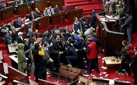 , BJP legislators Tuesday demanded that FIR registered against army should be withdrawn. (File photo of the Jammu and Kashmir Assembly | PTI)