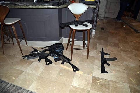 This file photo released by the Las Vegas Metropolitan Police Department Force Investigation Team Report shows the kitchenette in the hotel room of Las Vegas gunman Stephen Paddock | AP
