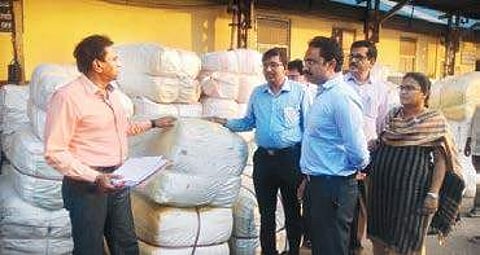 GST officials conduct raids at railway parcel counter in Vijayawada on Wednesday | Express