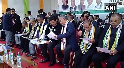 The eight MLAs, including five of the ruling Congress, had resigned from the state Assembly on December 29 last year and announced that they would be joining the NPP. (Photo | ANI)