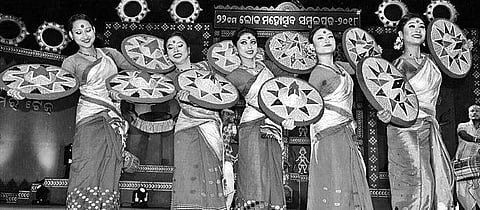 Artistes performing Bihu dance on the closing day of Sambalpur Lok Mahotsav on Saturday | Express