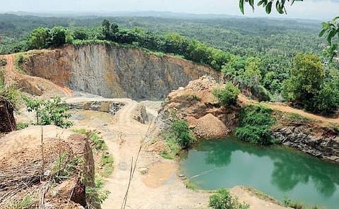 A view of one of the alleged illegal quarries in Kallikudi