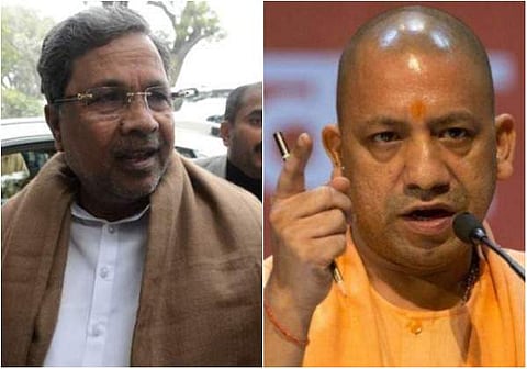 Karnataka Chief Minister Siddaramaiah and Uttar Pradesh Chief Minister Yogi Adityanath (File photo)