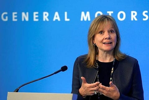 General Motors CEO Mary Barra addresses the media ahead of the start of GM's annual shareholders meeting at the Renaissance Center in Detroit, Michigan, U.S. (Photo: Reuters)