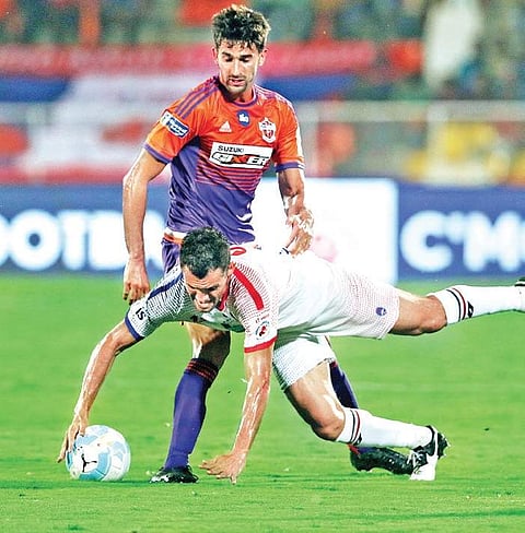 Marcos Tebar (left) has been influential for FC Pune City this season