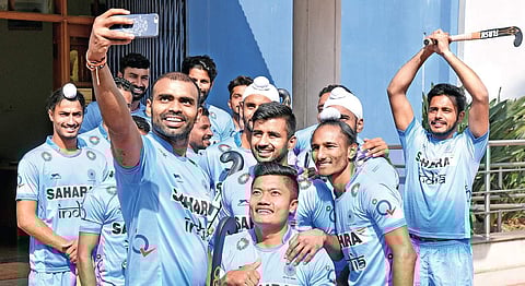 Goalkeeper PR Sreejesh (front left) will be making a return after nine-month injury layoff | VINOD KUMAR T
