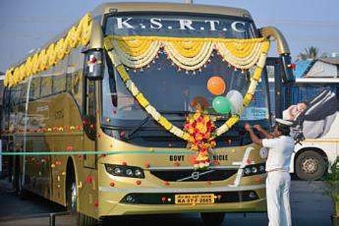 One of the three new Flybuses, in Bengaluru on Monday | PUSHKAR V