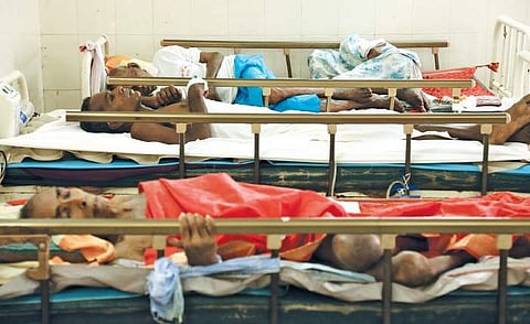 Inmates at destitute ward at Government General Hospital. (Melton Antony | EPS)