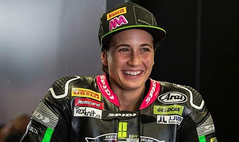 Ana Carrasco dedicated her win to Luis Salom, a fellow Spanish rider who was killed in an accident at the Catalunya circuit in 2016 at the age of 24. (File | Twitter)
