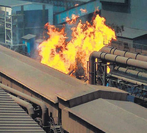 Fire broke out in SAIL’s flagship integrated Bhilai Steel Plant in Durg, Chhattisgarh on Tuesday following an explosion. | PTI
