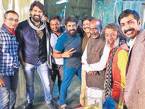 Team Rustum on the sets in Bengaluru.