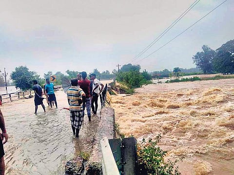 Rushikulya river flowing over a road in Sorada | Express