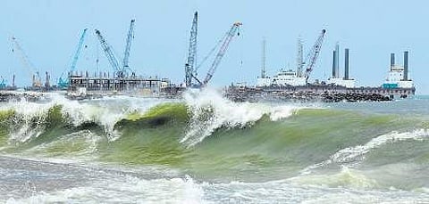 The Vizhinjam port project site in Thiruvananthapuram B P Deepu