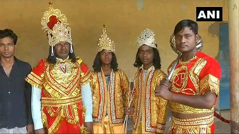 Members of a UP muslim family dressed up in Ramleela costume. (Photo| ANI)