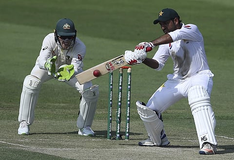 Pakistan's Sarfaraz Ahmed plays a shot during their test match against Australia in Abu Dhabi | AP