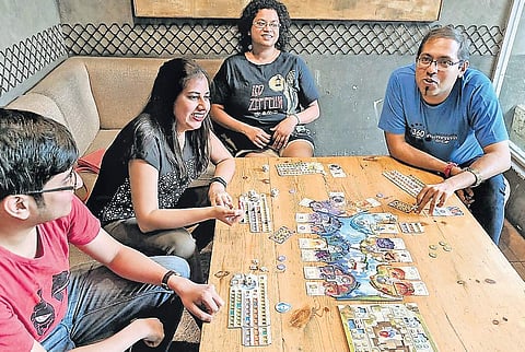 Board Gamers of Delhi members at Cafe Qahwa
