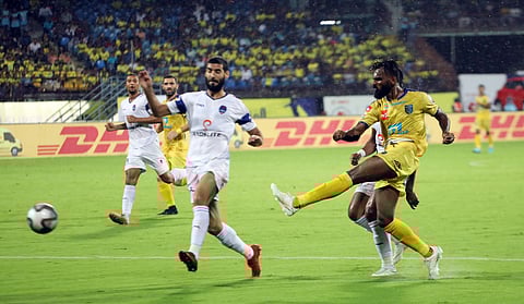 CK Vineeth scored for Kerala Blasters in the 48th minute of the game (Photo | EPS/Melton Antony)