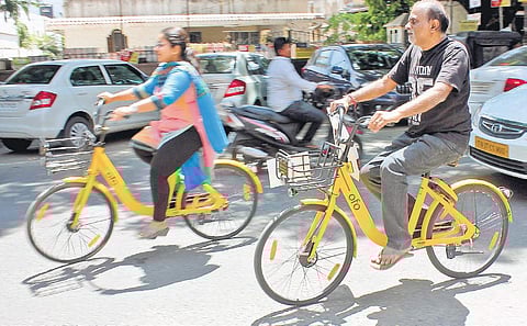 File image of Bengalureans cycling on city roads