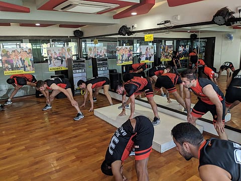 A training photo of the U Mumba Pro Kabbadi team. (Photo | U Mumba/ Twitter)