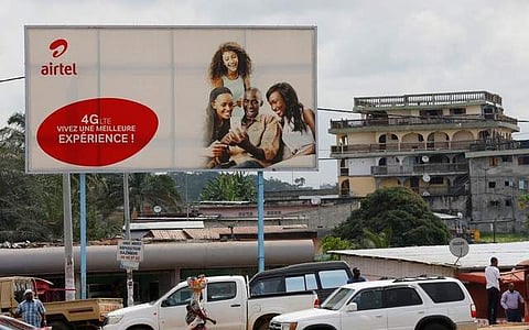 A billboard for telecommunications company Airtel is seen in Libreville, Gabon's capital. (Photo | Reuters)