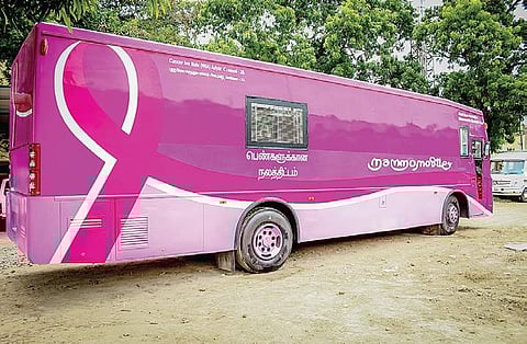 Fully-equipped mobile breast and cervical cancer screening bus