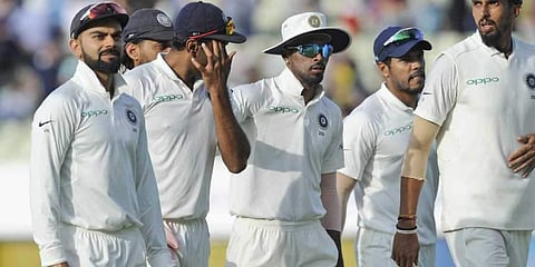 AP file image of Indian test cricket players.