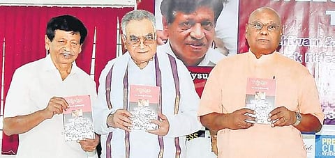 Mysura Reddy during the book release at Hyderabad Press Club | Express