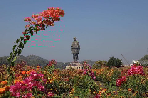 The Statue of Unity in Gujarat Kevadiya. (Photo | Twitter)